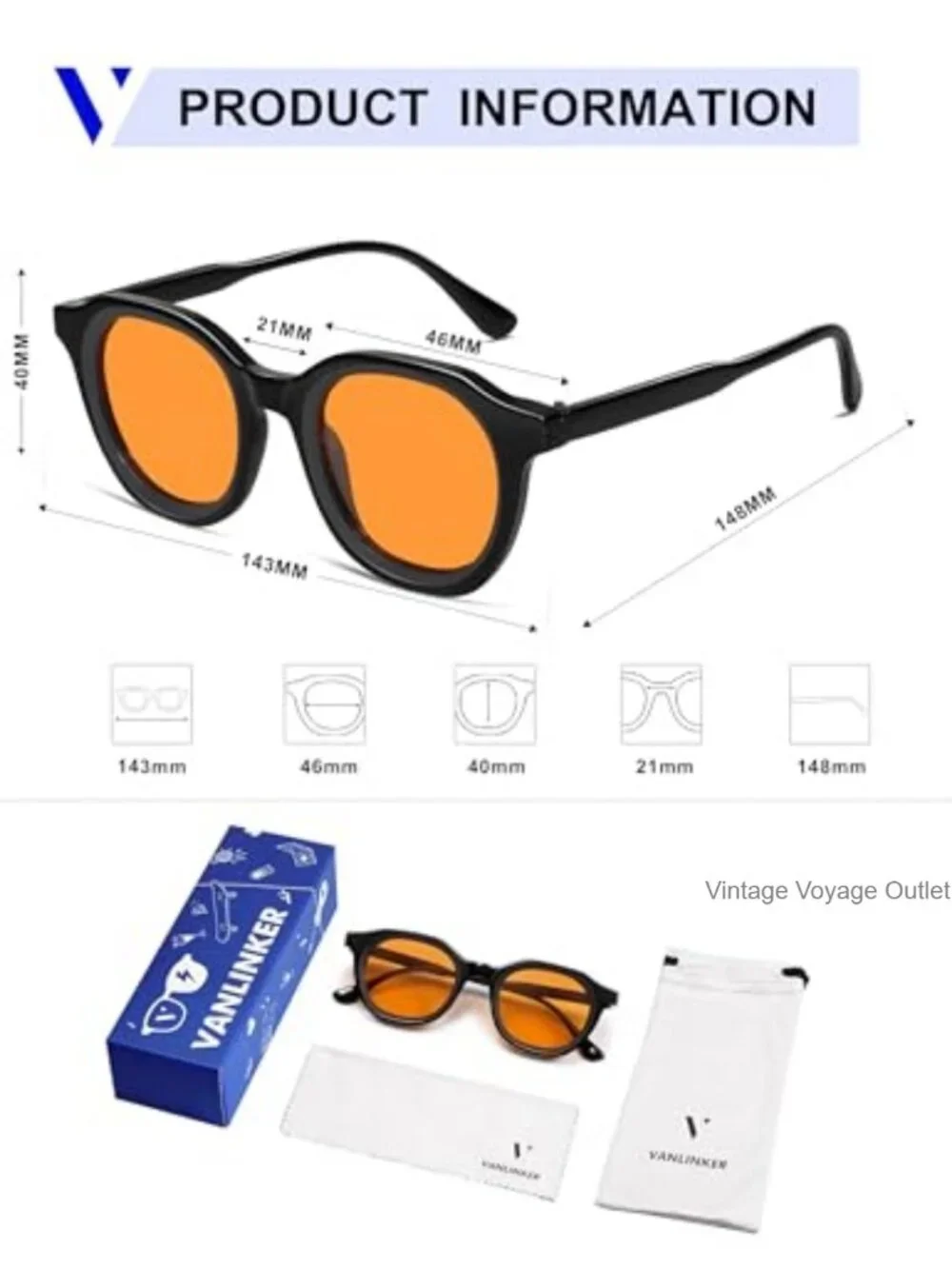 Retro Round Small Sunglasses for Men Women UV400 Protection